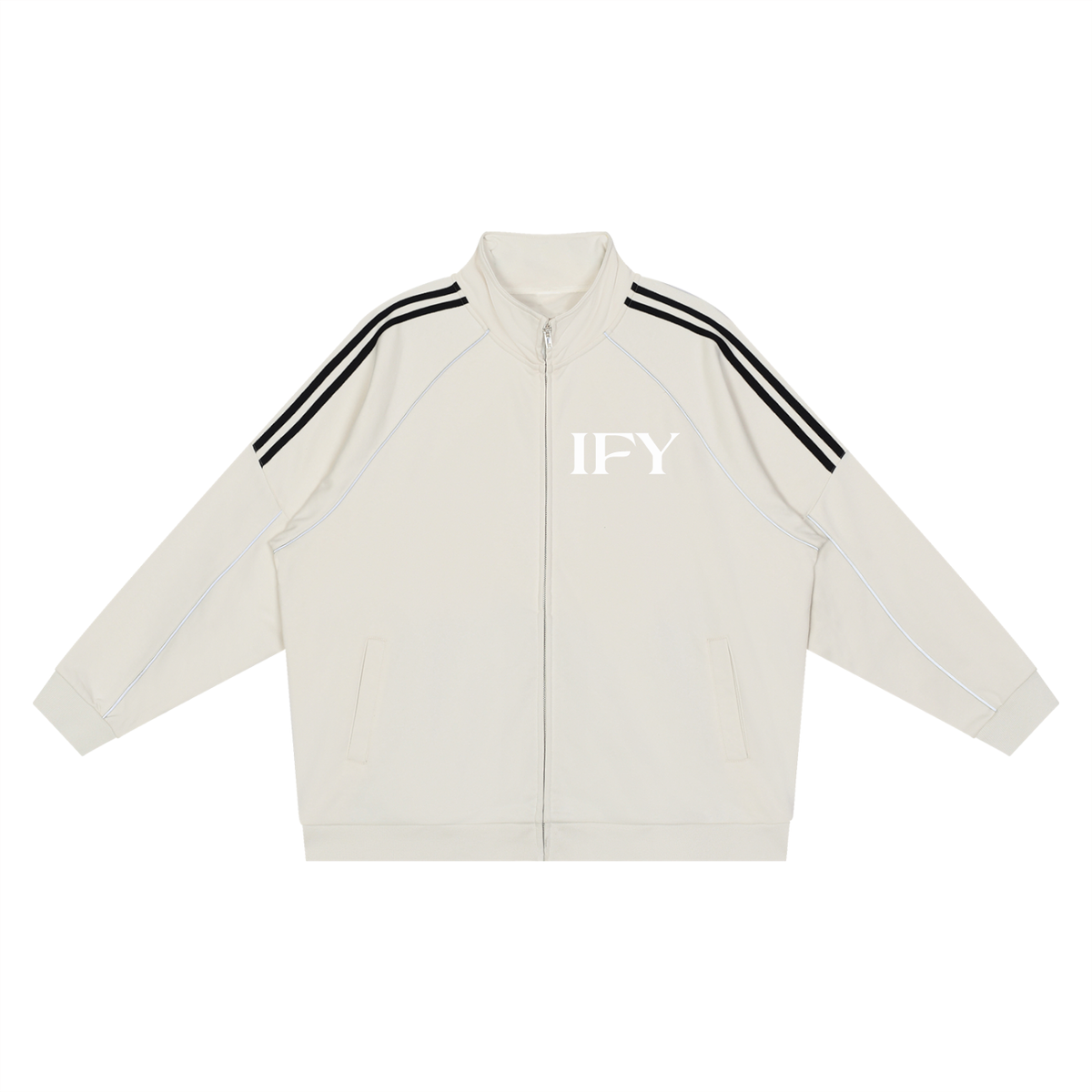 Reflection Striped Raglan Sleeve  Jacket