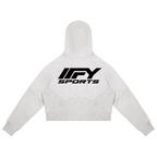 Cropped Zip Hoodie & Wide-Leg Fleece Set
