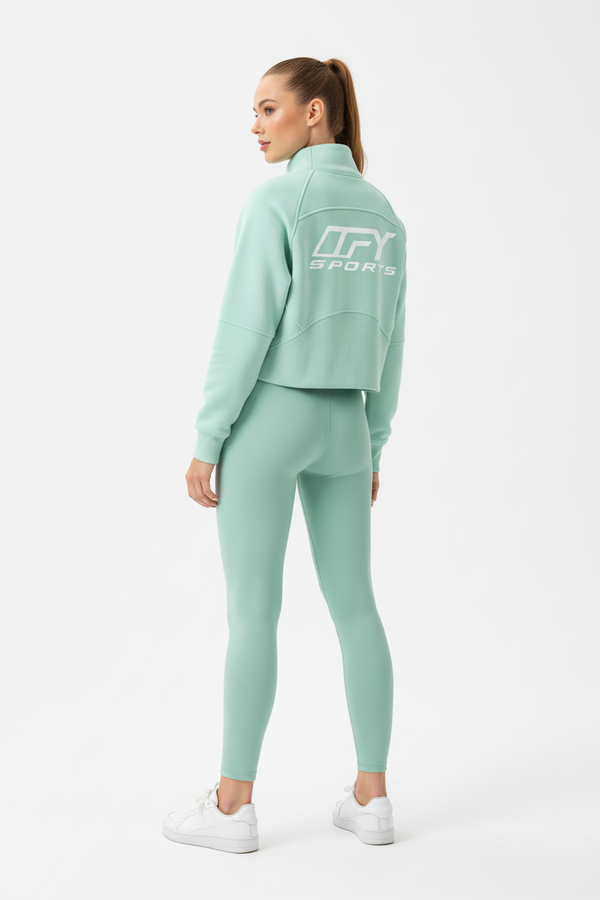 Cropped Half-Zip Sweatshirt