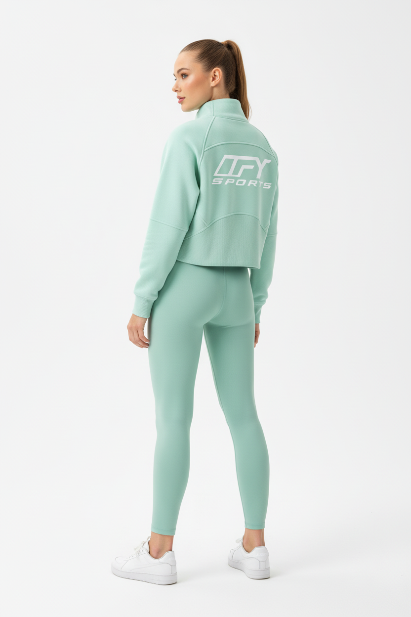 Cropped Half-Zip Sweatshirt