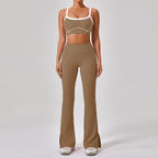 Outdoor Sports Yoga Suits Women's Spaghetti Strap Contrast Color Fitness Set Outfits - IFY Sports