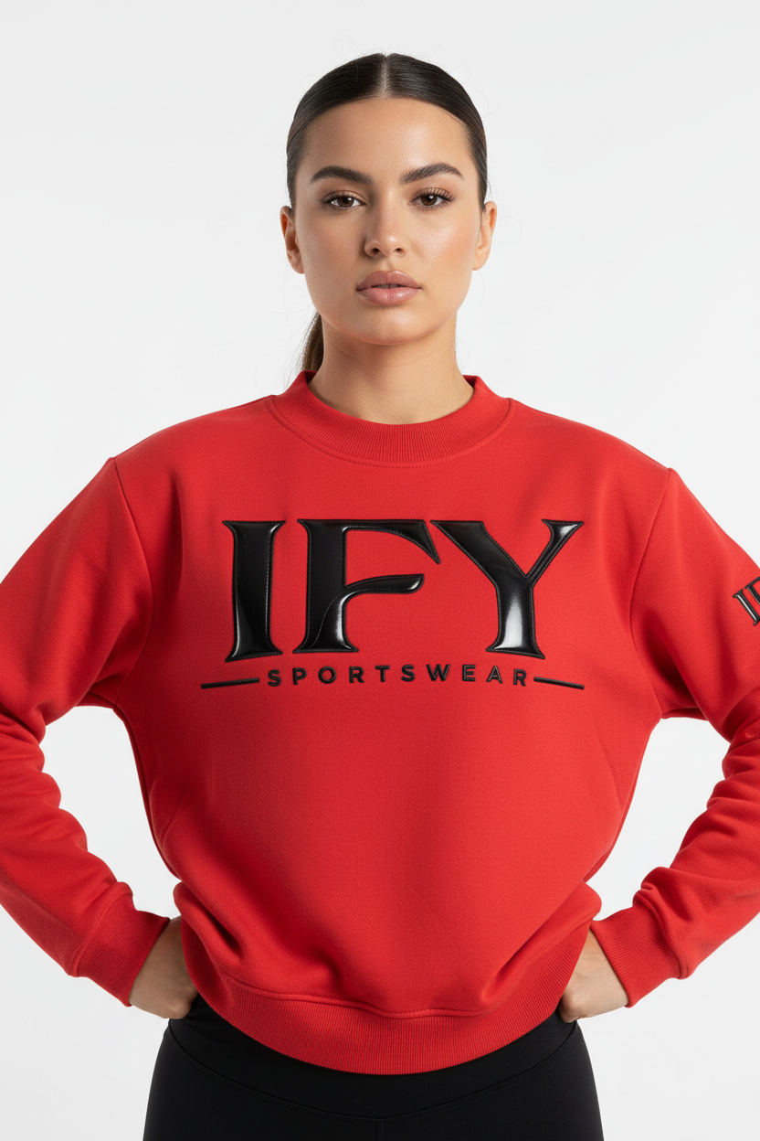 Essential Fleece Mock-Neck Crew Sweatshirt