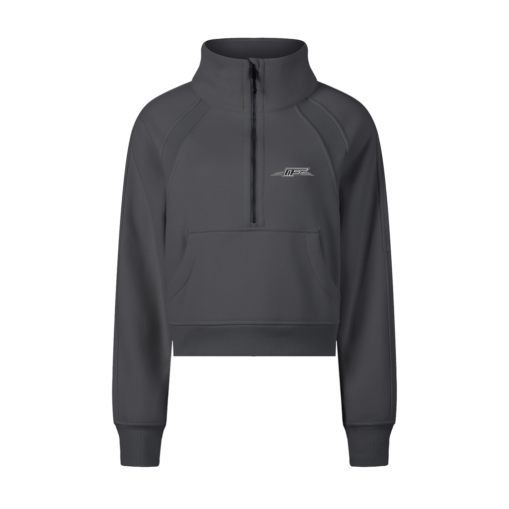 Cropped Half-Zip Sweatshirt – Your Go-To for Comfort and Style