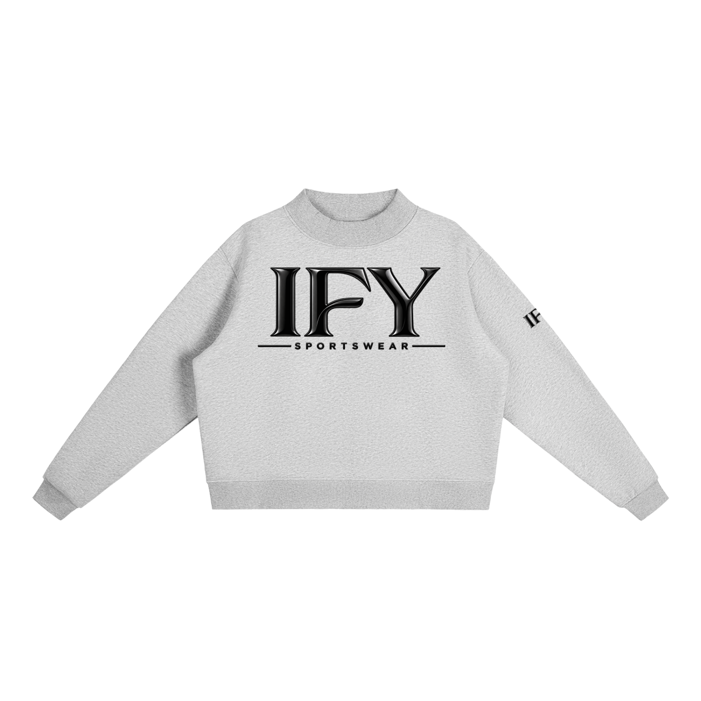 Essential Fleece Mock-Neck Crew Sweatshirt