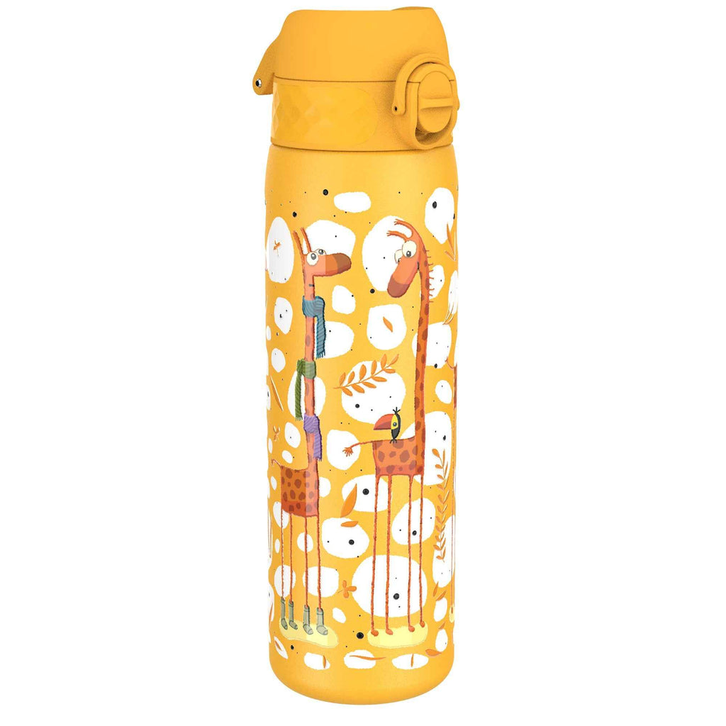 Leak Proof Slim Water Bottle, Stainless Steel, Giraffes, 600ml (20oz)