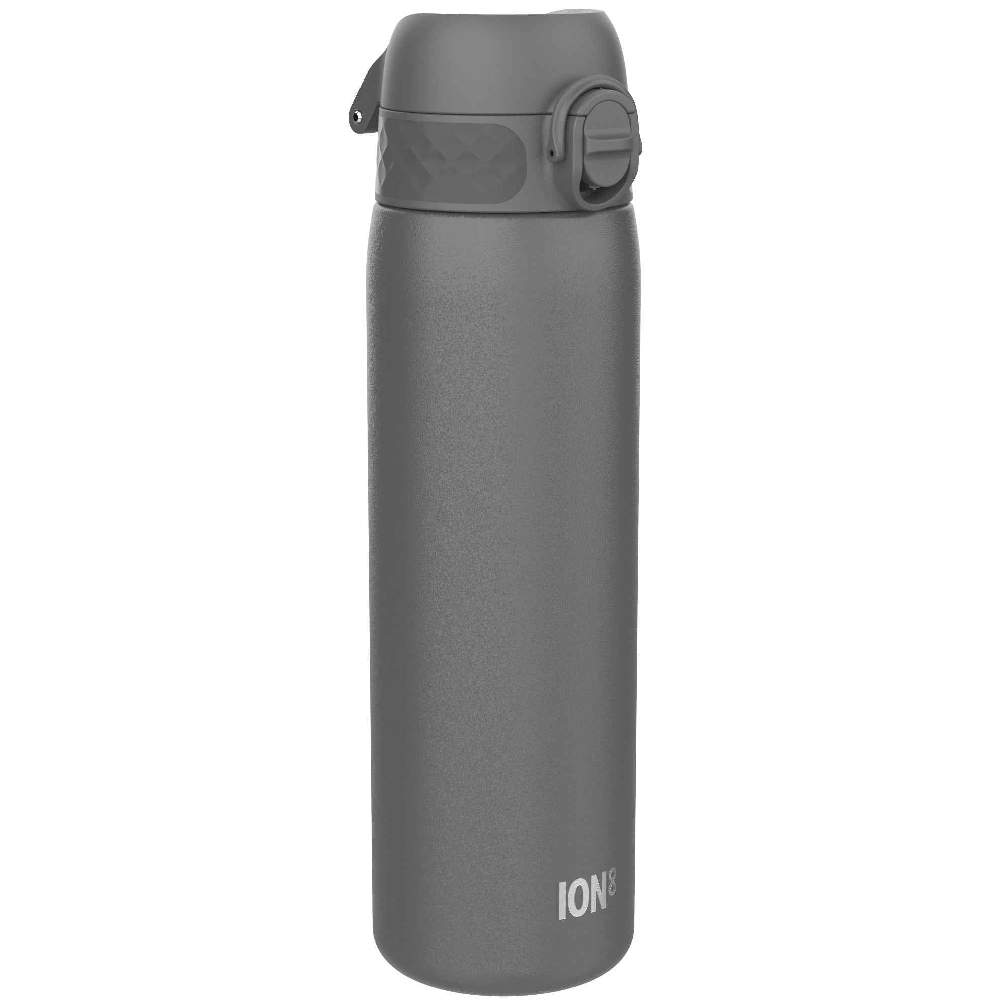 Leak Proof Slim Water Bottle, Stainless Steel, Grey, 600ml (20oz)