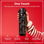 Leak Proof Slim Water Bottle, Stainless Steel, Gamer, 600ml (20oz)