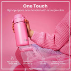 Leak Proof Thermal Steel Water Bottle, Insulated, Rose Bloom, 320ml (11oz)