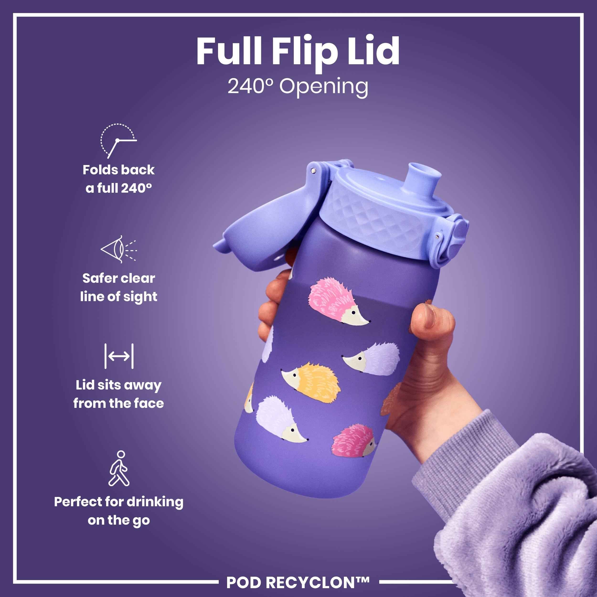 Leak Proof Kids' Water Bottle, Recyclon, Hedgehogs, 350ml (12oz)