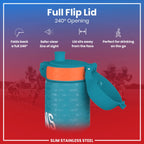 Leak Proof NFL Water Bottle, Stainless Steel, Miami Dolphins, 600ml (20oz)