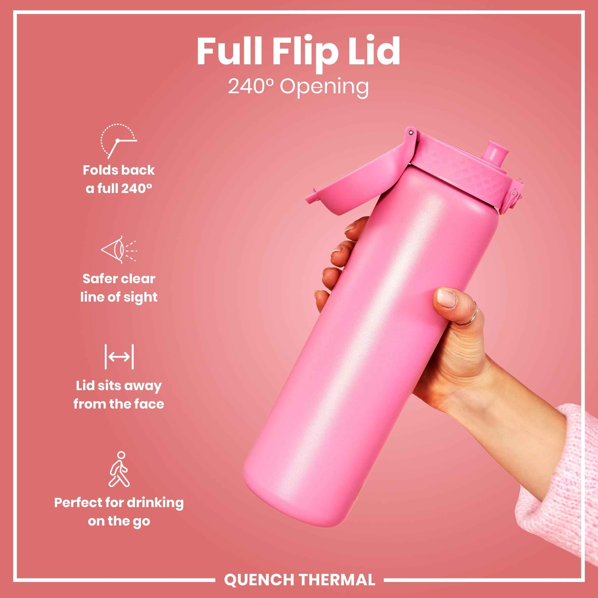 Leak Proof 1 Litre Thermal Water Bottle, Insulated, Rose Bloom, 1L