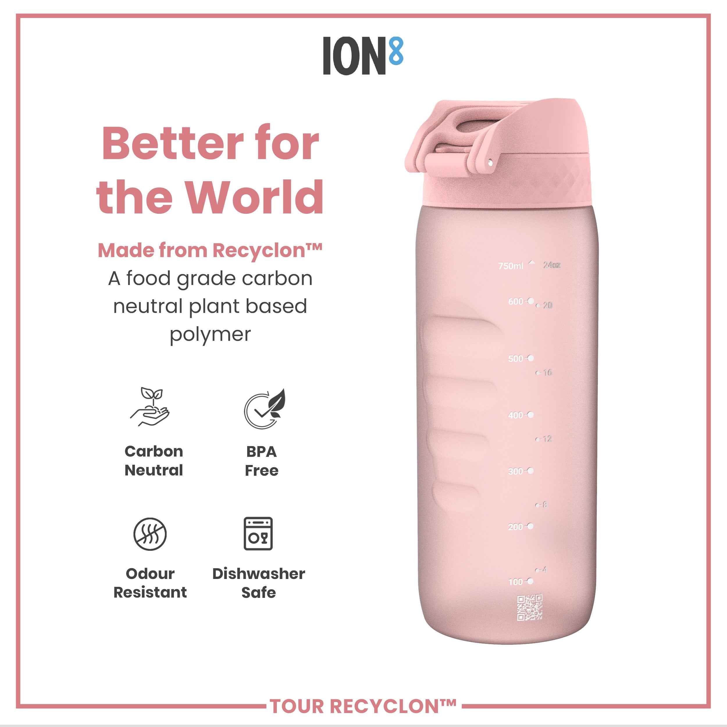 Bottle, Recyclon, Rose Quartz, 750ml