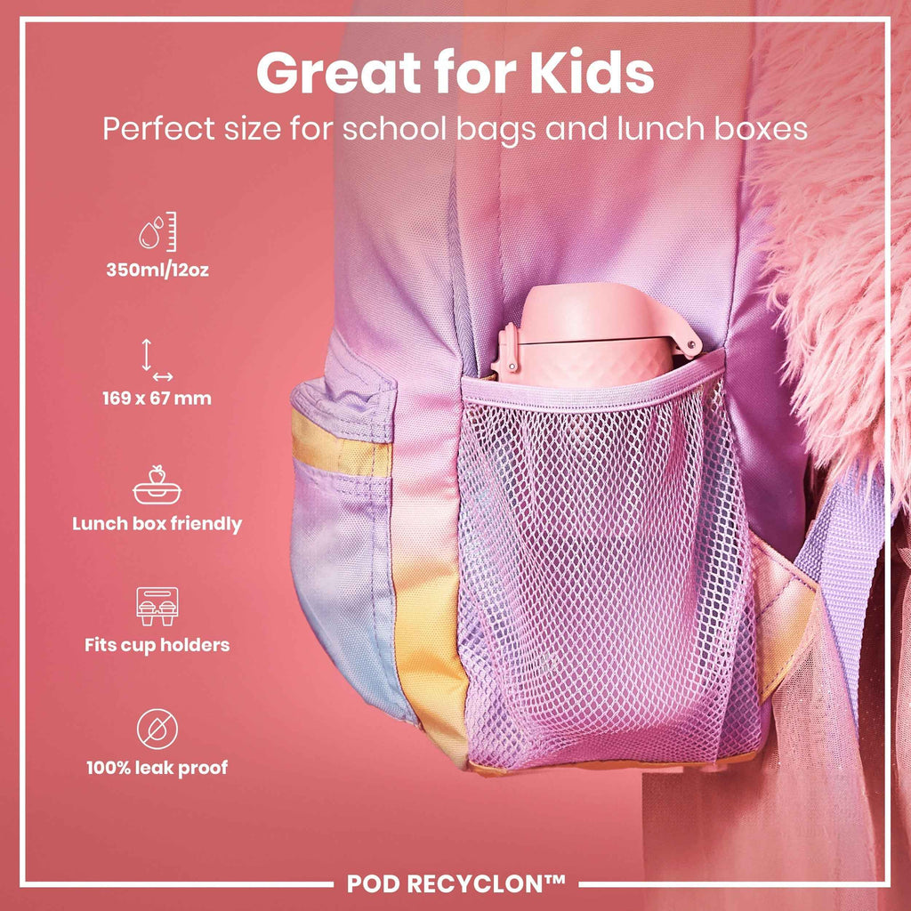 Leak Proof Kids Water Bottle, Recyclon, Rose Quartz, 350ml (12oz)