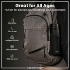 Leak Proof Slim Water Bottle, Recyclon, Black, 500ml (18oz)