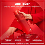 Leak Proof 1 litre Water Bottle, Recyclon, Red, 1L