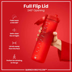 Leak Proof 1 litre Water Bottle, Recyclon, Red, 1L