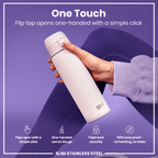 Leak Proof Slim Water Bottle, Stainless Steel, Lilac Dusk, 600ml (20oz)