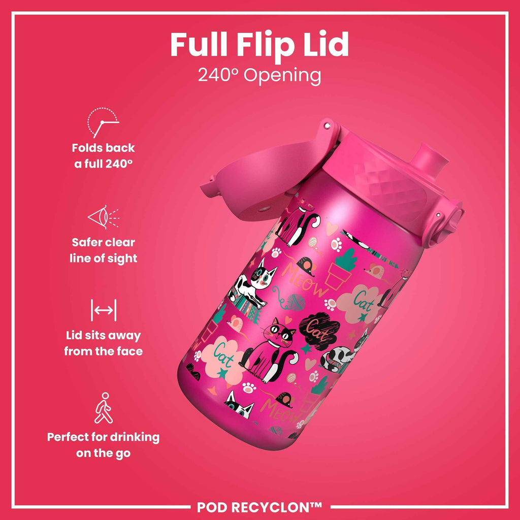 Leak Proof Kids Water Bottle, Recyclon, Kittens, 350ml (12oz)