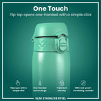 Leak Proof Slim Water Bottle, Stainless Steel, Teal, 600ml (20oz)