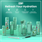 Leak Proof Slim Water Bottle, Stainless Steel, Teal, 600ml (20oz)