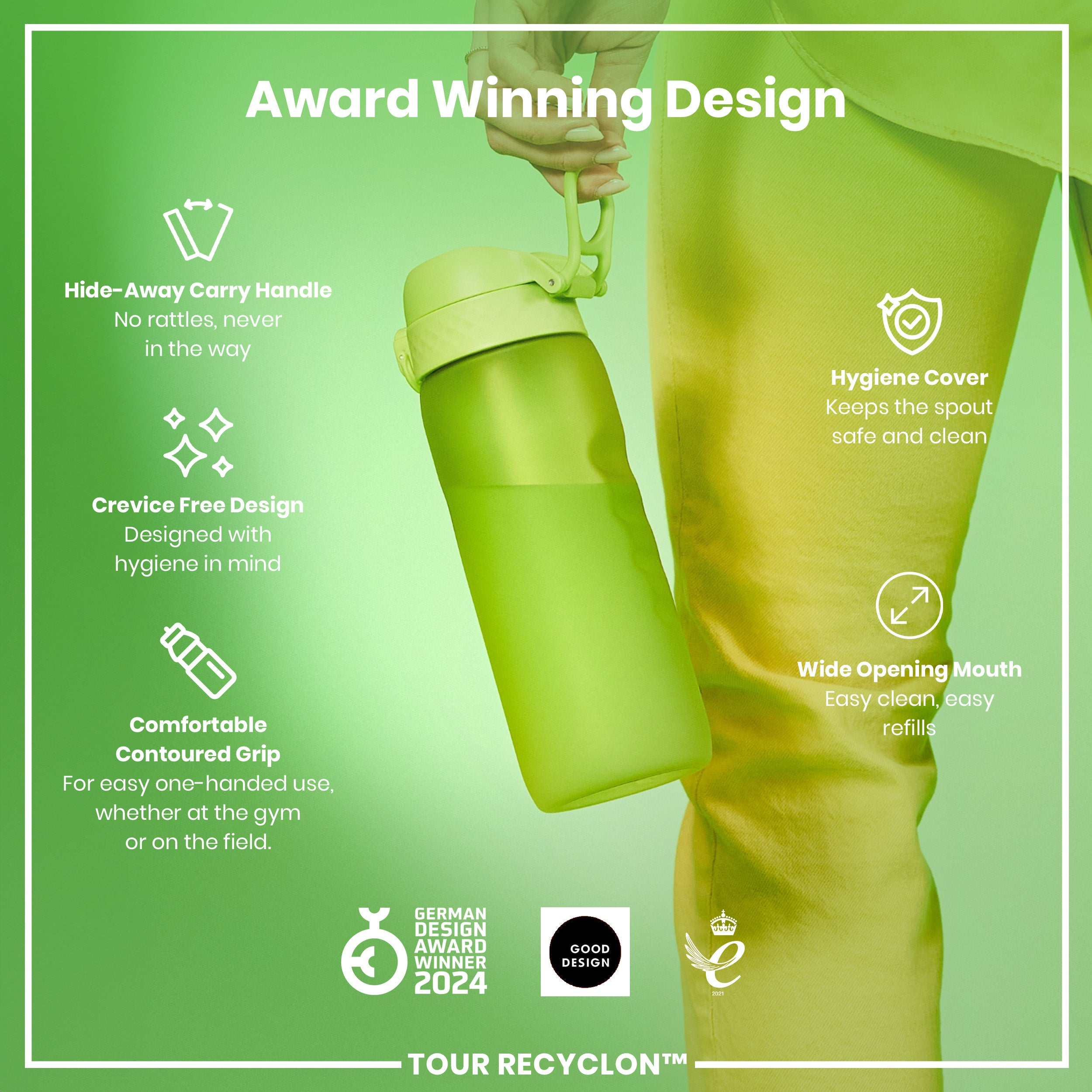 Bottle, Recyclon, Green, 750ml