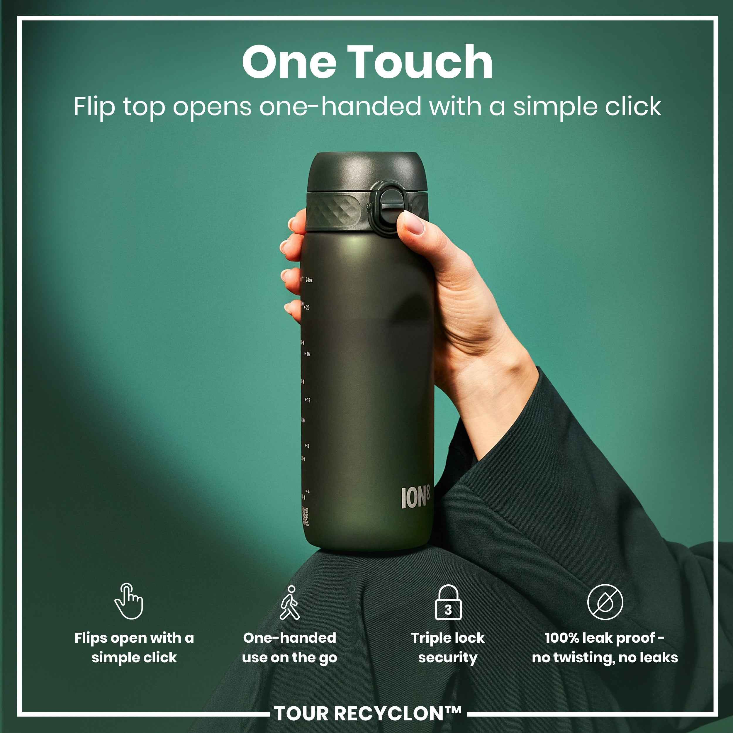 Bottle, Recyclon, Dark Green, 750ml
