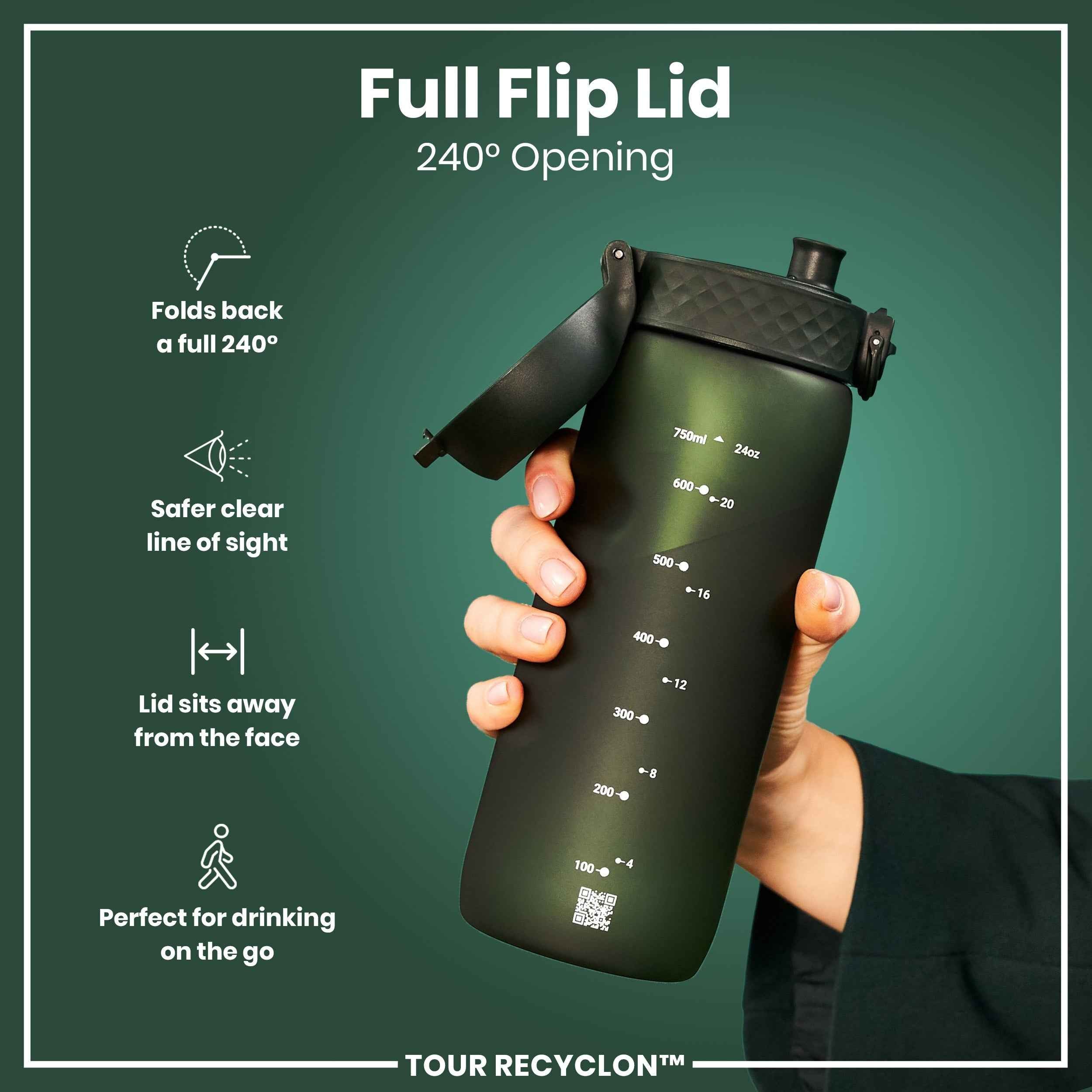 Bottle, Recyclon, Dark Green, 750ml