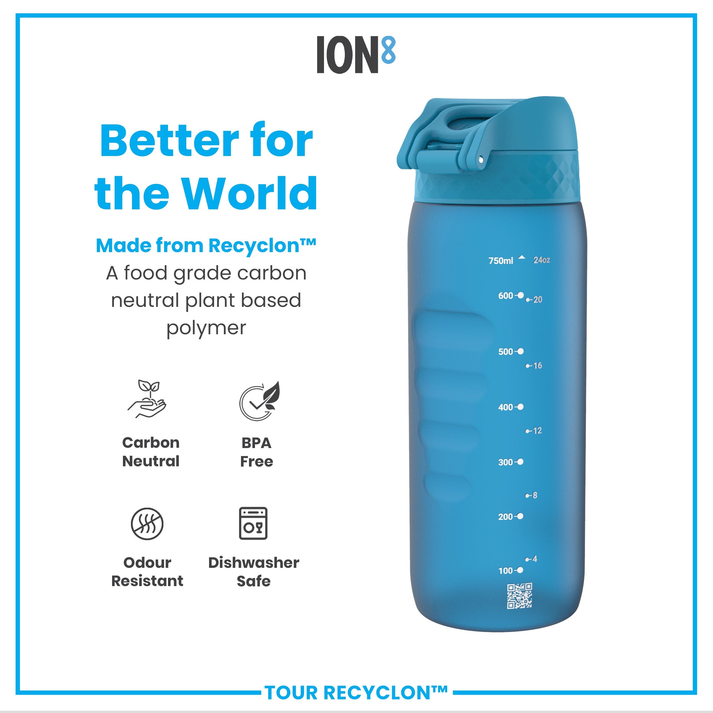 Bottle, Recyclon, Blue, 750ml