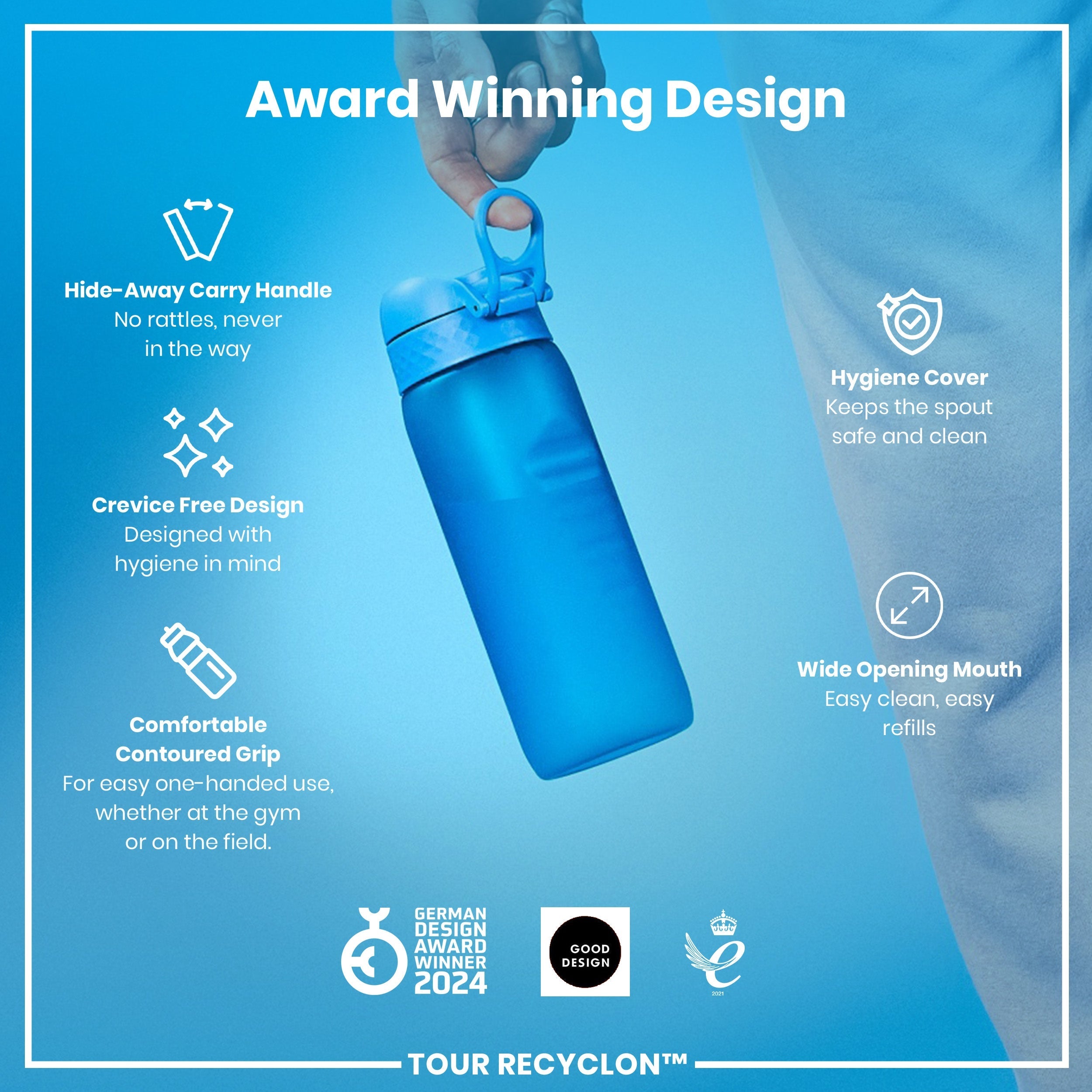 Bottle, Recyclon, Blue, 750ml