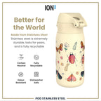 Leak Proof Kids Water Bottle, Stainless Steel, Bugs Life, 400ml (13oz)