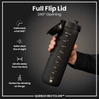 Leak Proof 1 litre Water Bottle, Recyclon, Black, 1L