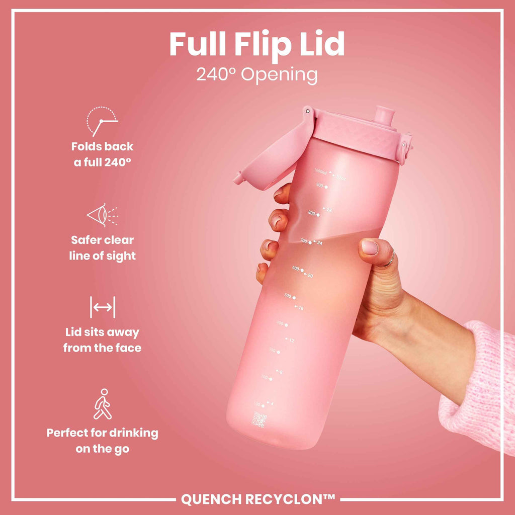 Leak Proof 1 litre Water Bottle, Recyclon, Rose Quartz, 1L