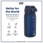 Leak Proof Kids Water Bottle, Recyclon, Navy, 350ml (12oz)
