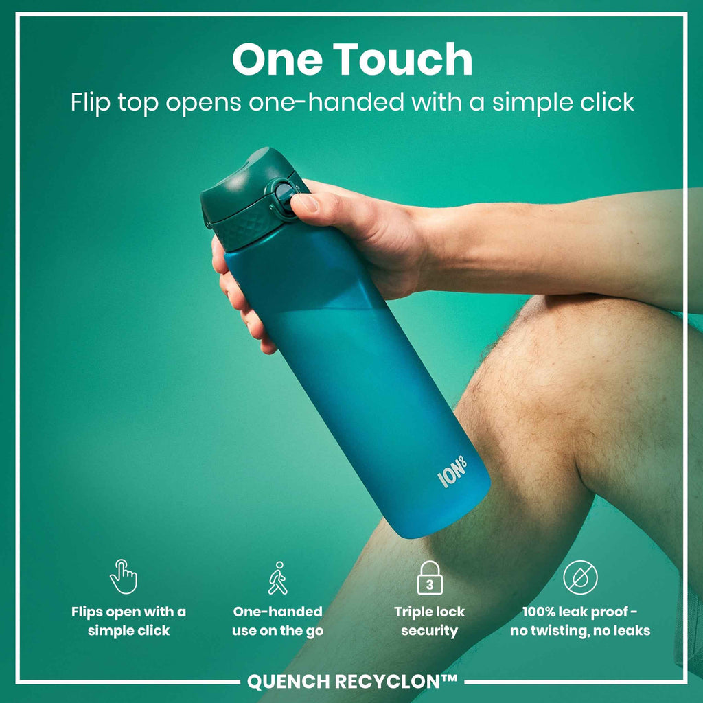 Leak Proof 1 litre Water Bottle, Recyclon, Aqua, 1L