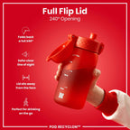 Leak Proof Kids Water Bottle, Recyclon, Red, 350ml (12oz)
