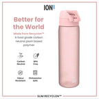 Leak Proof Slim Water Bottle, Recyclon, Rose Quartz, 500ml (18oz)