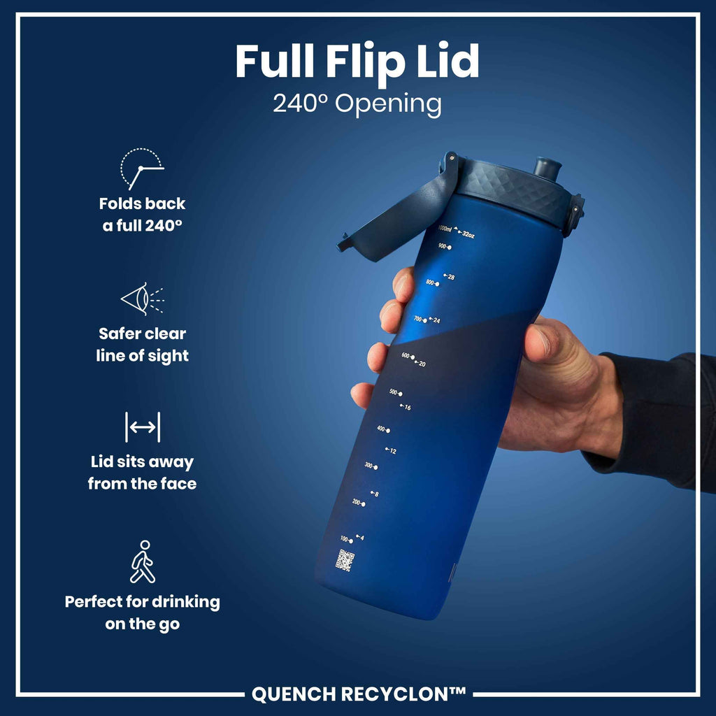 Leak Proof 1 litre Water Bottle, Recyclon, Navy, 1L