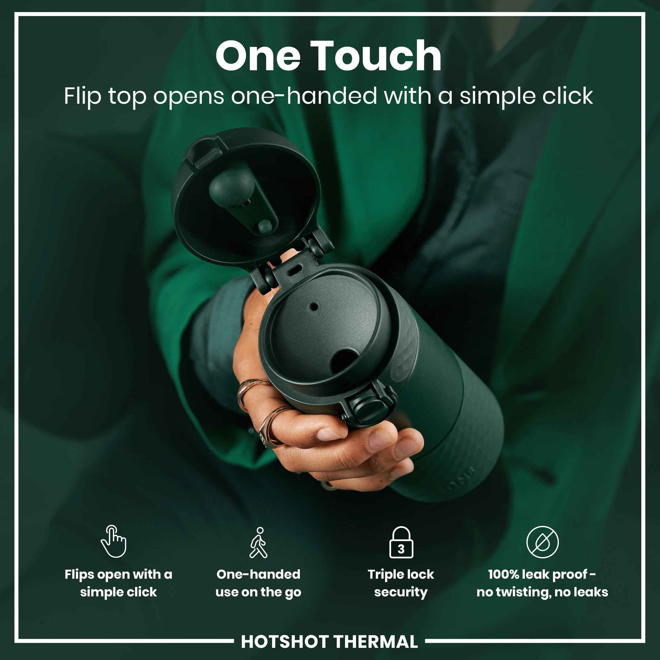 Insulated Steel, Travel Mug, Dark Green, 360ml