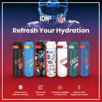 Leak Proof NFL Water Bottle, Stainless Steel, Kansas City Chiefs, 600ml (20oz)