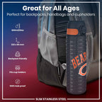 Leak Proof NFL Water Bottle, Stainless Steel, Chicago Bears, 600ml (20oz)