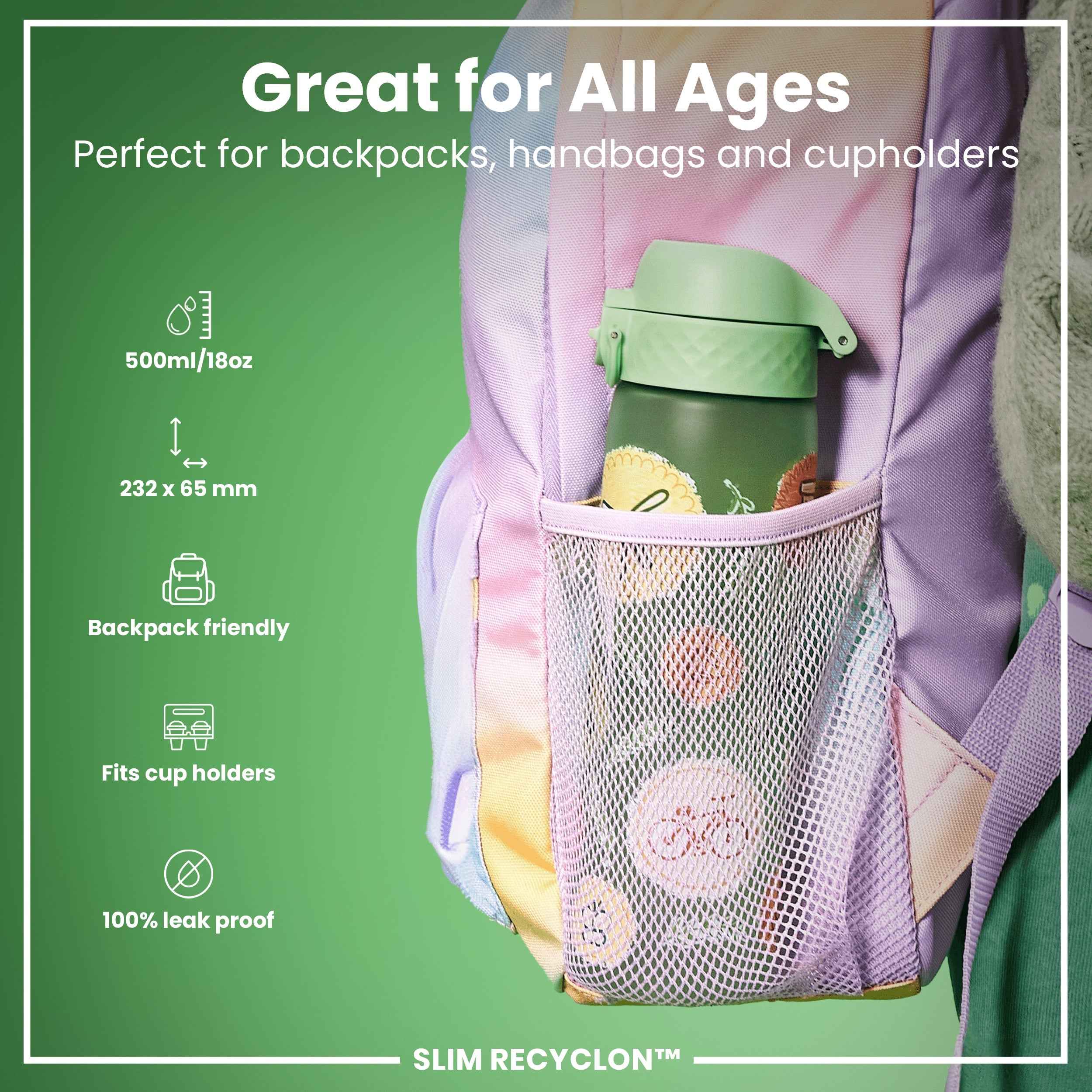 Leak Proof Slim Water Bottle, Recyclon, Eco, 500ml (18oz)