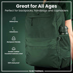 Leak Proof Slim Thermal Water Bottle, Insulated Steel, Dark Green, 500ml (17oz)