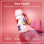 Leak Proof Kids Water Bottle, Stainless Steel, Animal Band, 400ml (13oz)