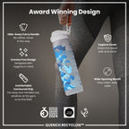 Leak Proof 1 Litre Water Bottle with Times to Drink, Recyclon, Camouflage, 1L