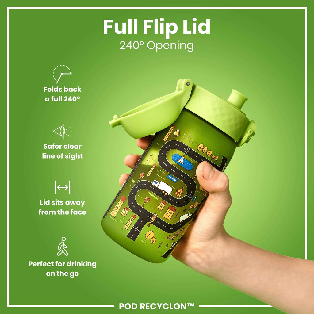 Leak Proof Kids Water Bottle, Recyclon, Cars, 350ml (12oz)