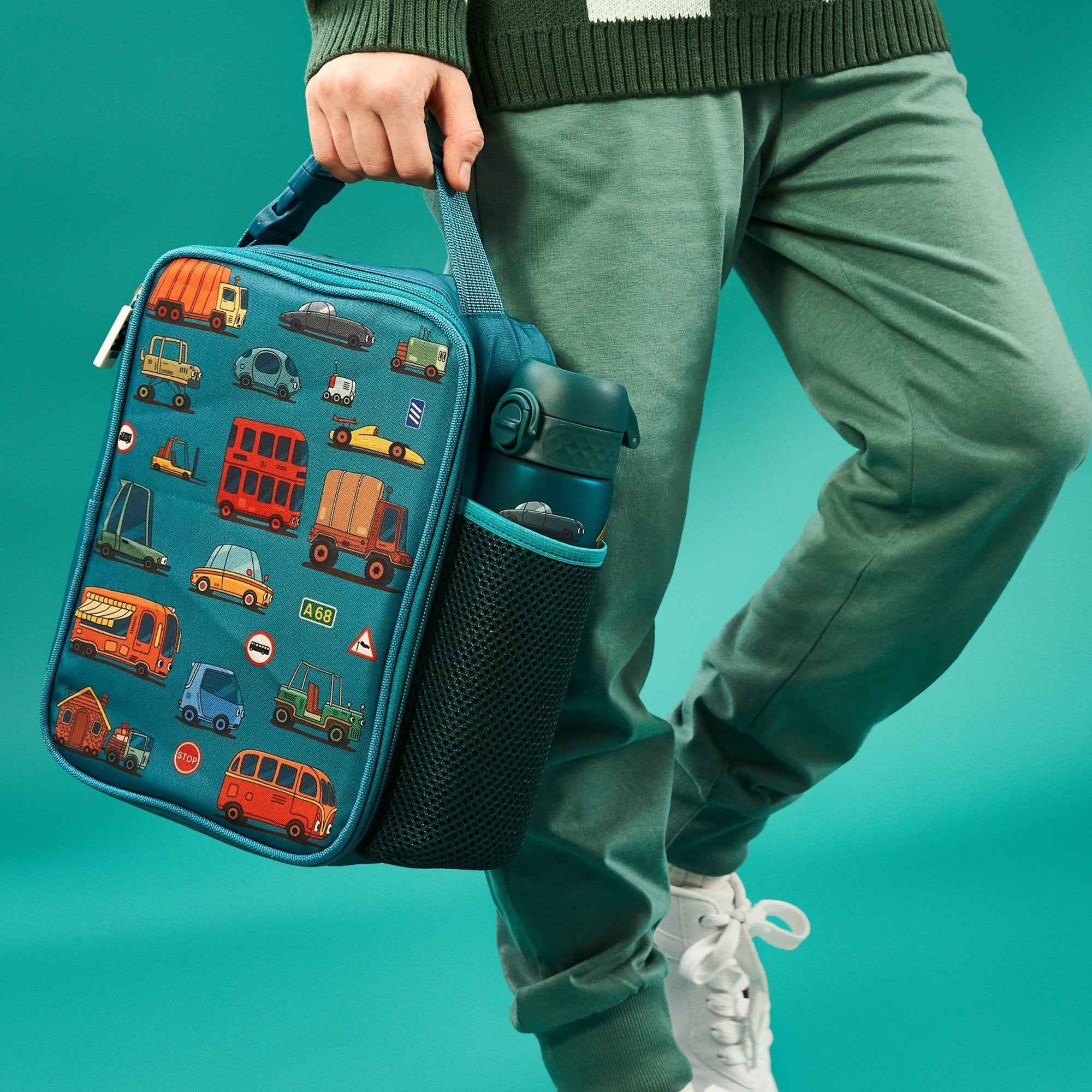 Kids Lunch Bag, Insulated, Automobiles, Medium
