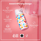 Leak Proof Thermal Steel Water Bottle, Insulated, Splodge, 320ml (11oz)
