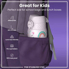 Leak Proof Kids Water Bottle, Stainless Steel, Unicorns, 400ml (13oz)