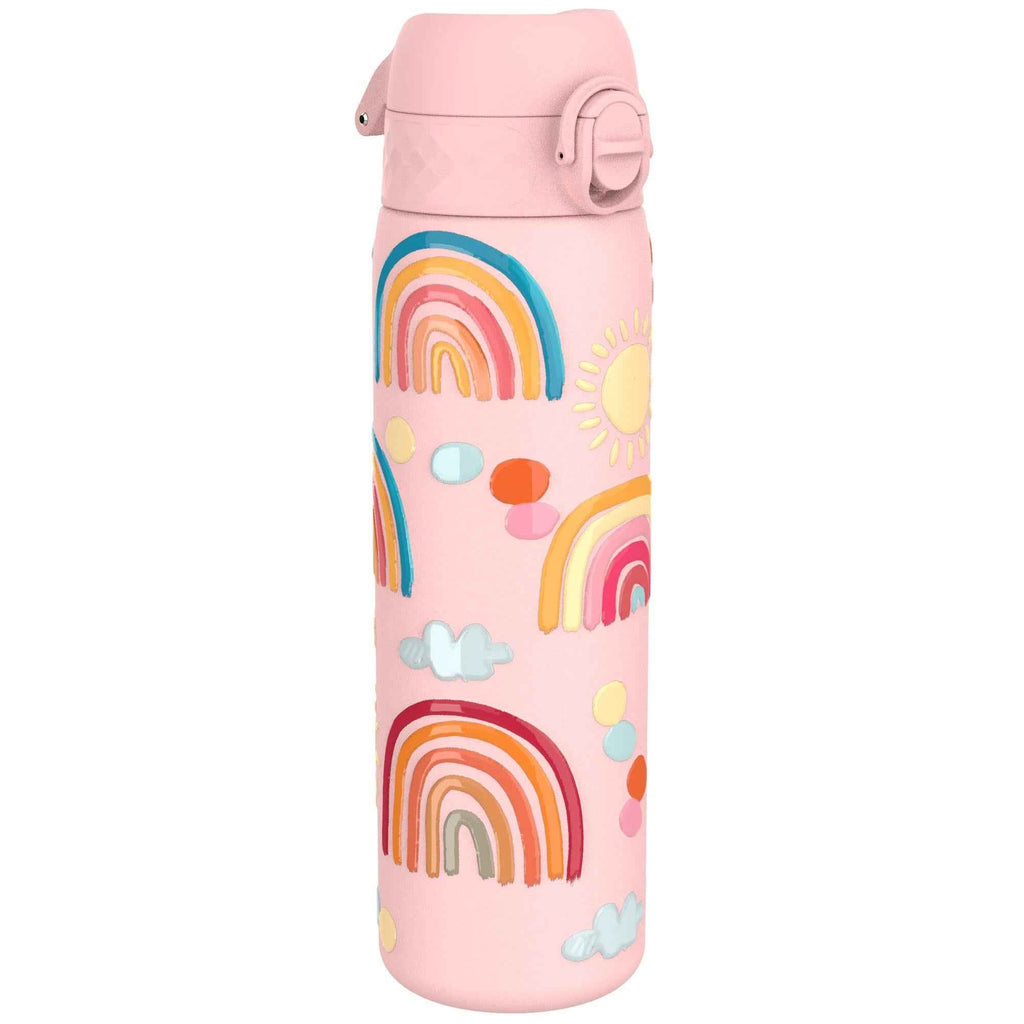 Leak Proof Slim Thermal Steel Water Bottle, Insulated, Rainbows, 500ml (17oz)