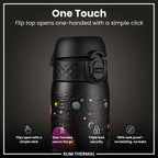 Leak Proof Slim Thermal Water Bottle, Insulated Steel, Spaceships, 500ml (17oz)